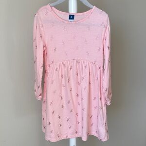 Old Navy Glittery Ballerina Print Long Sleeve Dress 4T